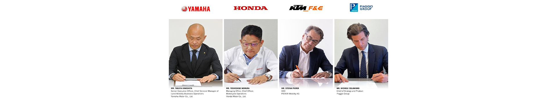 Agreement Signed Between Yamaha Motor, Honda Motor, KTM F&E, And Piaggio Group